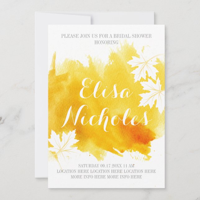 Invitation Douche nuptiale jaune abstraite moderne (Devant)