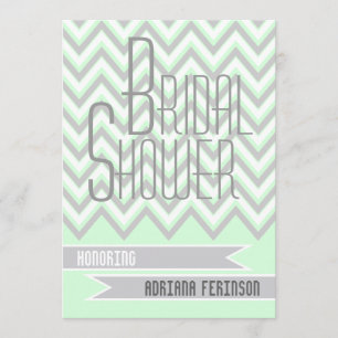 Invitation Douche nuptiale mariage à la menthe moderne gris c