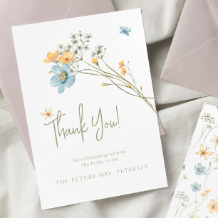 Invitation douche nuptiale minimaliste fleur sauvage boho mod