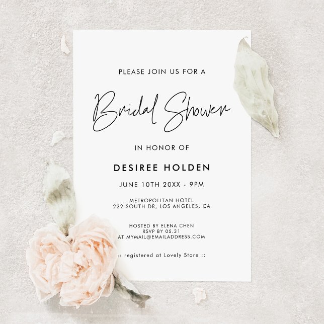 Invitation Douche nuptiale minimaliste moderne (Créateur téléchargé)