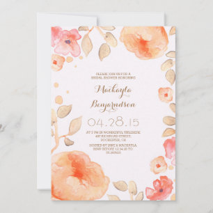 Invitation douche nuptiale moderne à fleurs aquarelle