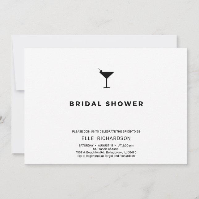 Invitation Douche nuptiale moderne chic et minimaliste (Devant)