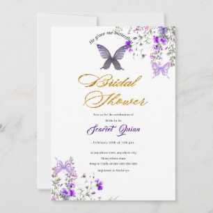 Invitation Douche nuptiale rose violet
