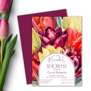 Invitation Douche nuptiale rouge ressort
