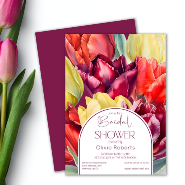 Invitation Douche nuptiale rouge ressort (Créateur téléchargé)