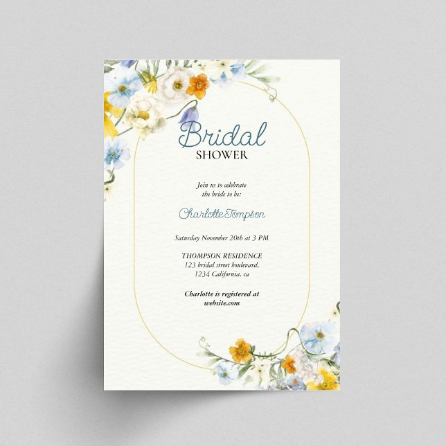 Invitation douche nuptiale, typographie élégante, mariée à êt (Créateur téléchargé)