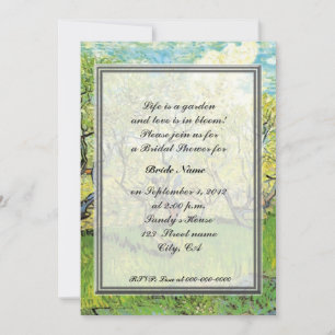 Invitation douche nuptiale, van Gogh, verger en Blossom