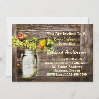 Invitation Douche-nuptiale vintage à la bocal de mason mariag