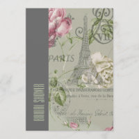 douche nuptiale vintage de Tour Eiffel floral de