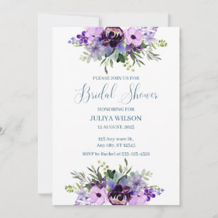 Invitation Douche nuptiale violette et verte