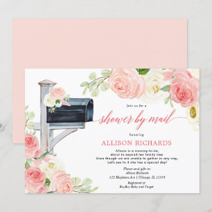 Invitation Douche par courrier rose pâle baby shower fille
