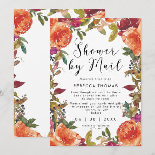 Invitation douche par la poste chute florale nuptiale virtuel