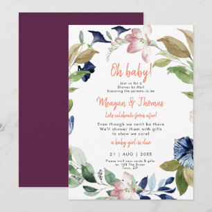 Invitation douche par la poste de la lointaine fille baby sho