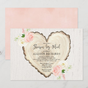 Invitation Douche par mail Rustic Valentines Jour fille bébé