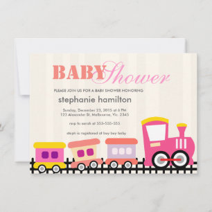 Invitation Douche pour bébé en train de transport personnalis