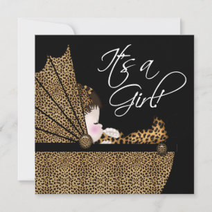 Invitation Douche pour bébé léopard