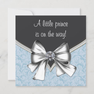 Invitation Douche pour bébé noir et bleu