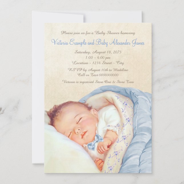Invitation Douche pour bébé vintage (Devant)