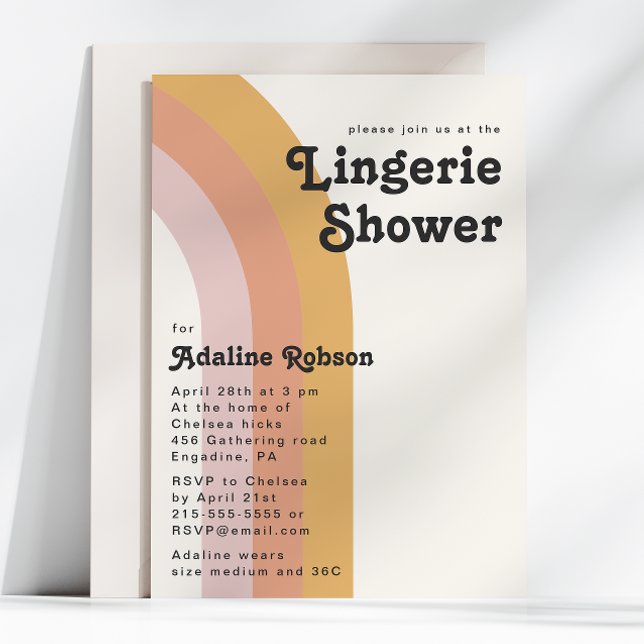 Invitation douche Rainbow Lingerie Retro 70 moderne (Créateur téléchargé)
