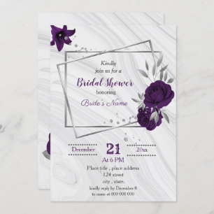 Invitation douche royale violette à nuptiale