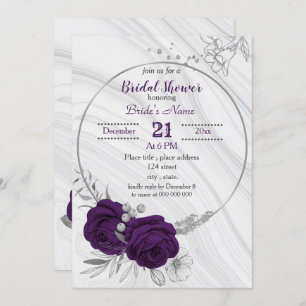 Invitation douche royale violette à nuptiale