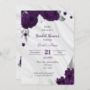 Invitation douche royale violette à nuptiale