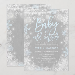 Invitation Douche rustique d'hiver d'invitation de baby