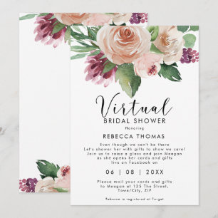 Invitation douche virtuelle par courrier douche à nage fleuri