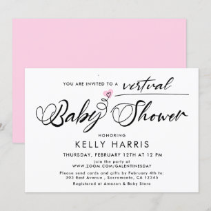 Invitation Douche virtuelle simple pour bébés