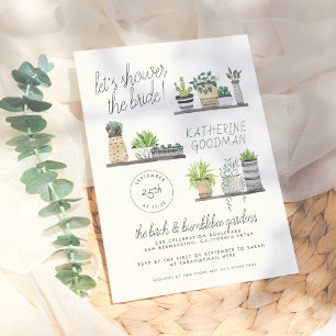 Invitation Douchons l'épouse   Boho Houseplants modernes