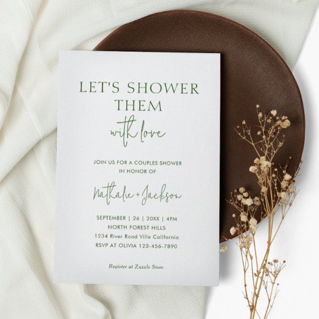 Invitation Douchons-les en vert | Mariage de douches en coupl (Créateur téléchargé)