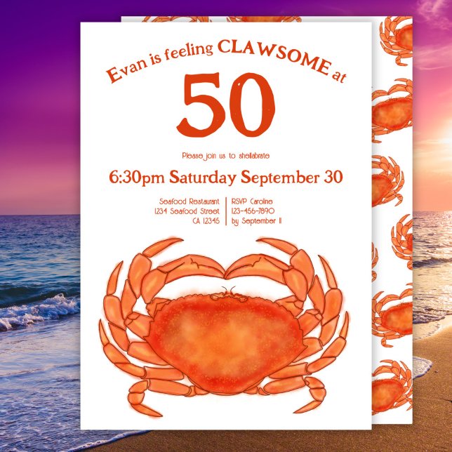 Invitation Douille de fruits de mer sur mesure 50e anniversai (Créateur téléchargé)