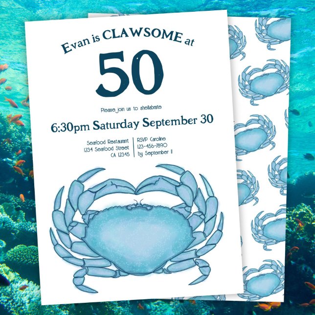Invitation Douille de fruits de mer sur mesure 50e anniversai (Créateur téléchargé)