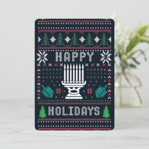 Invitation Douleur moche Noël Joyeux Joyeux Vacances Dreidels
