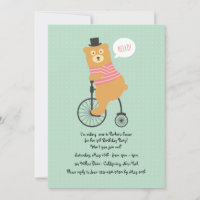 Invitation d'ours à vélo