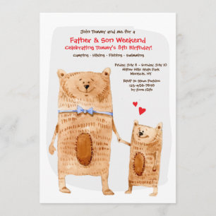 Invitation d'ours de père et de fils