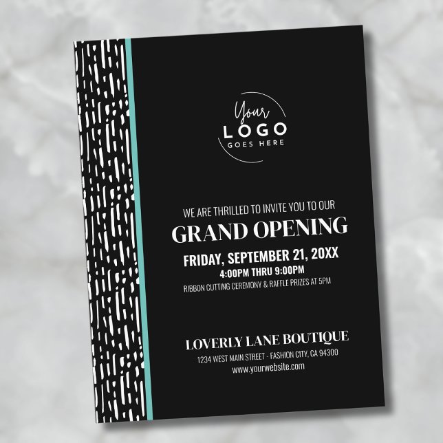 Invitation d'ouverture du Logo Business (Logo Business Grand Opening Postcard)