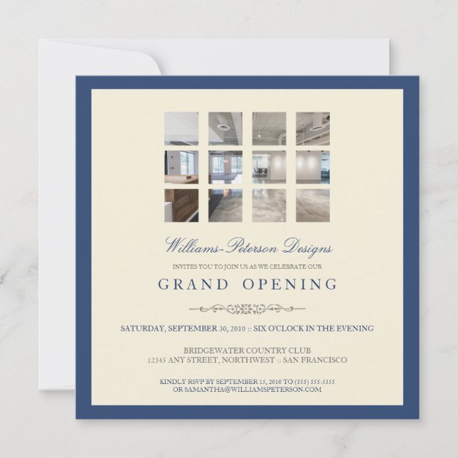 Invitation d'ouverture d'une grande photo moderne  (Devant)