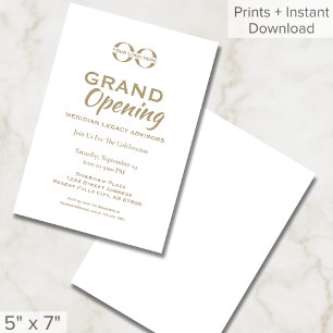 Invitation d'ouverture moderne minimaliste blanc