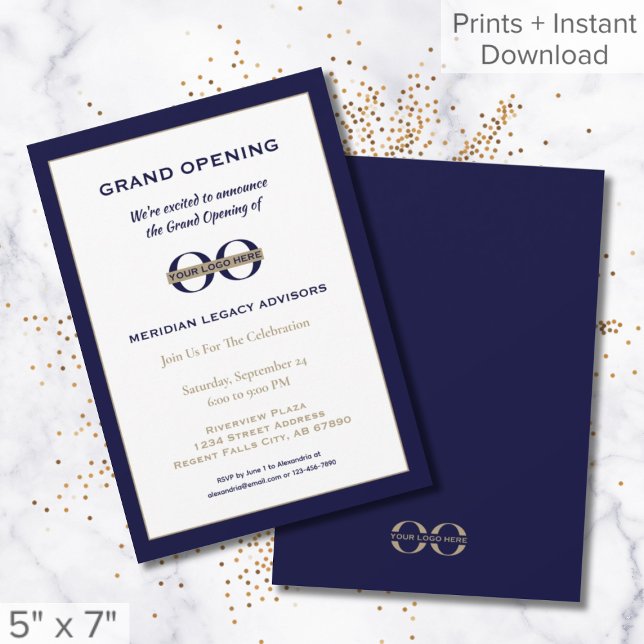 Invitation d'ouverture personnalisée avec logo (Créateur téléchargé)