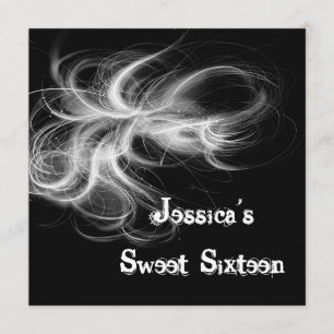 Invitation Doux 16 Anniversaires Noir et Blanc