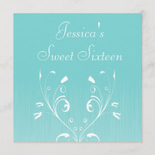 Invitation Doux 16 Fleurs Bleues Bleues Bleues Blancs
