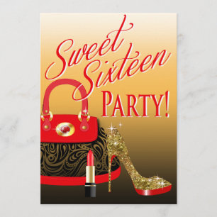 Invitation Doux 16 Parties scintillant de la part Stiletto Pu