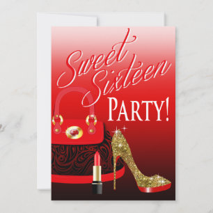 Invitation Doux 16 Parties scintillant de la part Stiletto Pu
