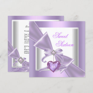 Invitation Doux 16 Sweet sixteen de fête Lilac Blanc 2