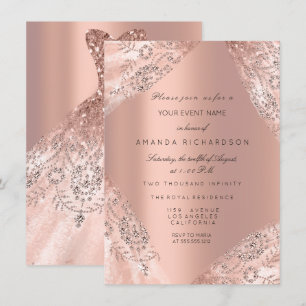 Invitation Doux 16e robe Spark Rose Gold Peach Diamond