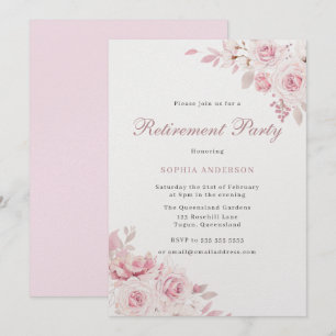 Invitation Doux Blush Elegant Flowers Retraite Party
