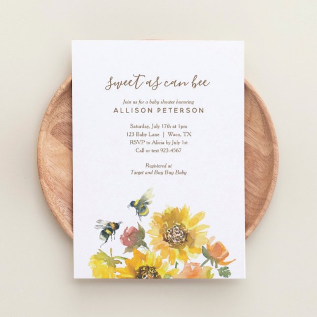 Invitation Doux comme peut Baby shower Floral (Créateur téléchargé)