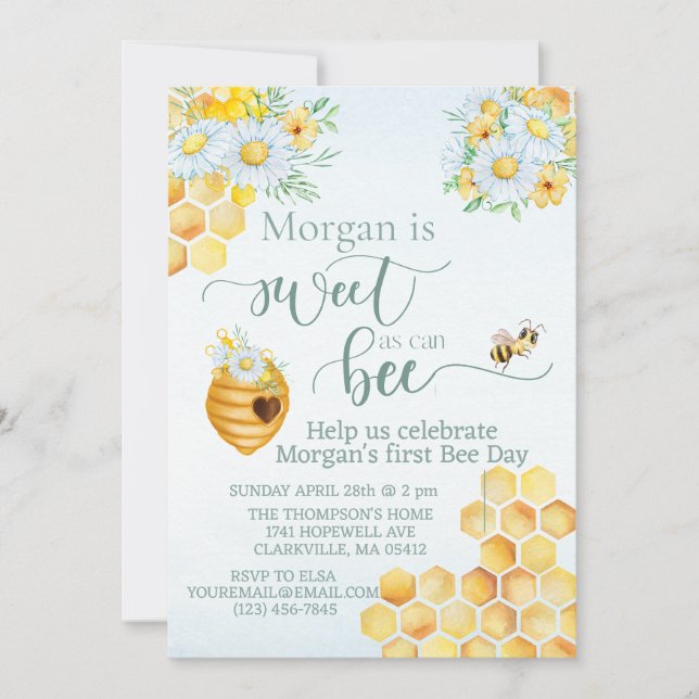 Invitation doux comme peut être abeille premier jour miel abe (Devant)
