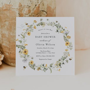 Invitation Doux comme peut être Baby shower Fleur sauvage